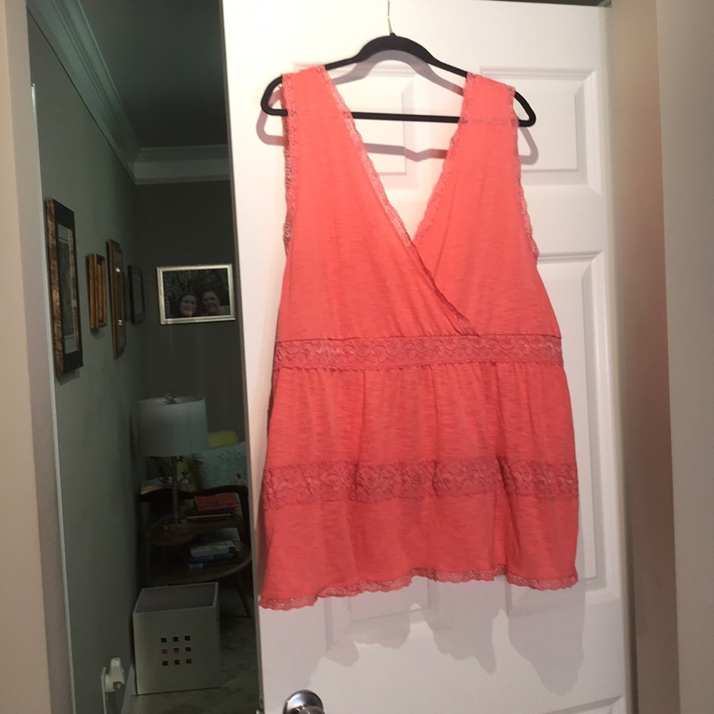 Torrid 4x coral peplum tank top